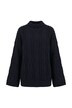 Pullover, Zopfmuster, Oversized, Rollkragen, Langarm