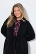 Cardigan long avec franges, coupe oversize, col châle et manches longues
