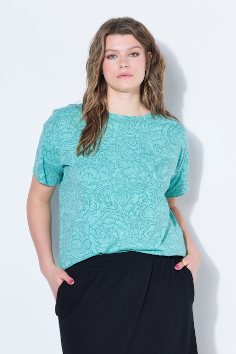 T-Shirt, oversized, Flower-Print