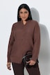 Pullover, Linksstrick, Zopfmuster, Stehkragen, Langarm