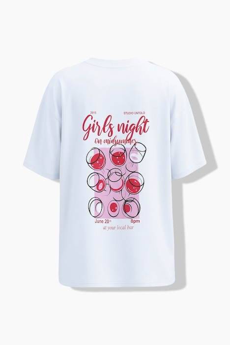 T-shirt i oversized modell med wine-print