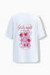 T-shirt i oversized modell med wine-print