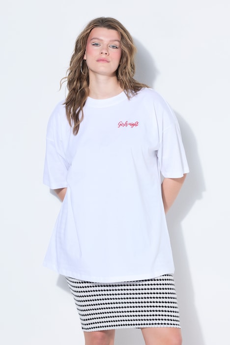 T-shirt i oversized modell med wine-print