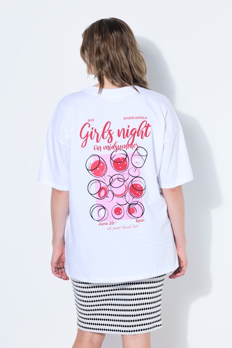T-shirt i oversized modell med wine-print