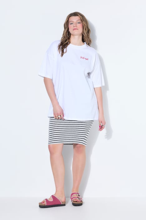 T-shirt i oversized modell med wine-print