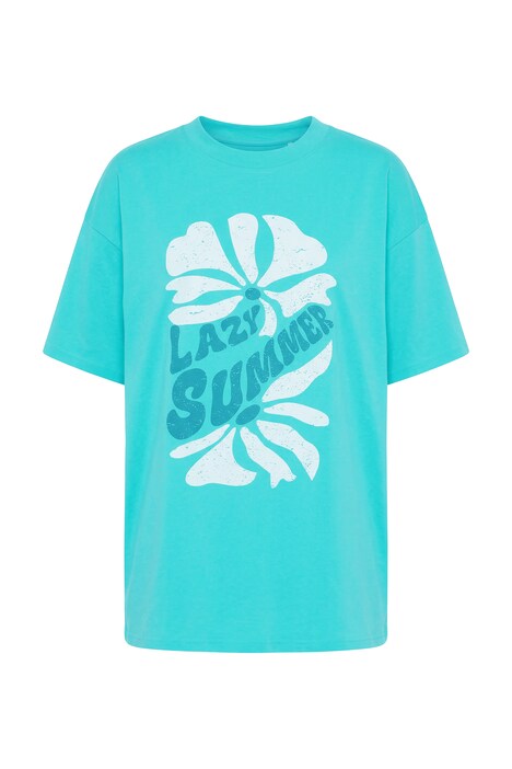 Tričko, oversize, letní potisk Lazy