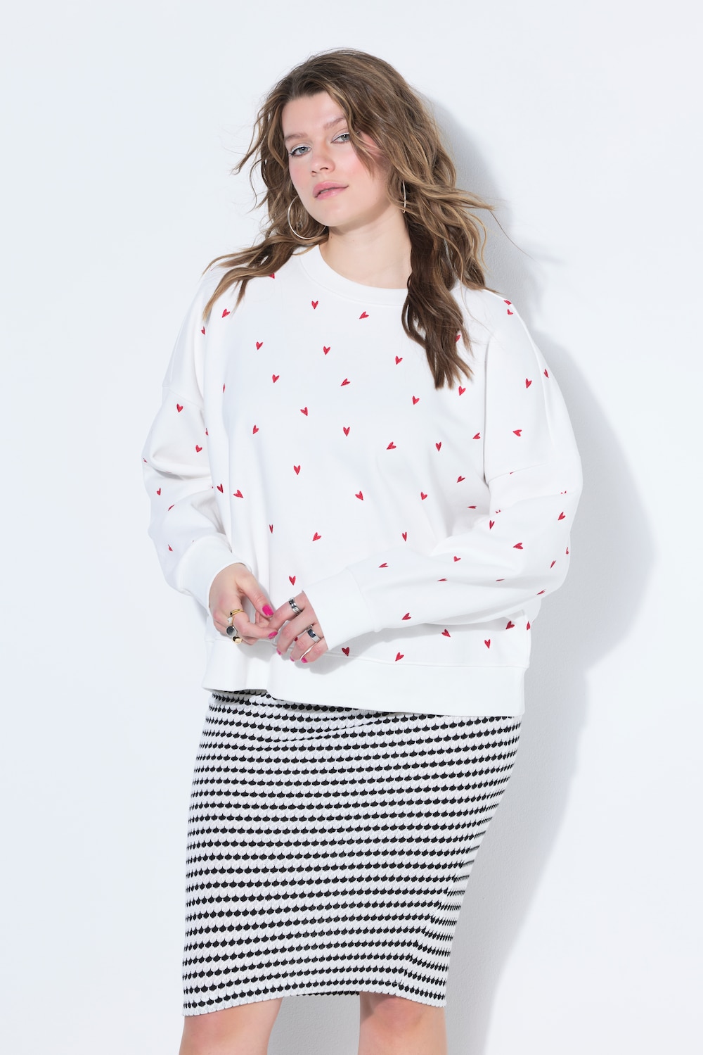 Sweatshirt, oversized, Heart-Stick