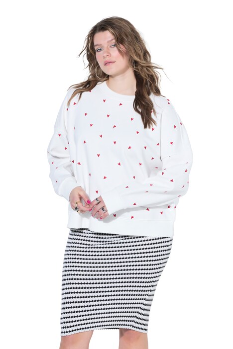 Mikina, oversized, motiv srdce