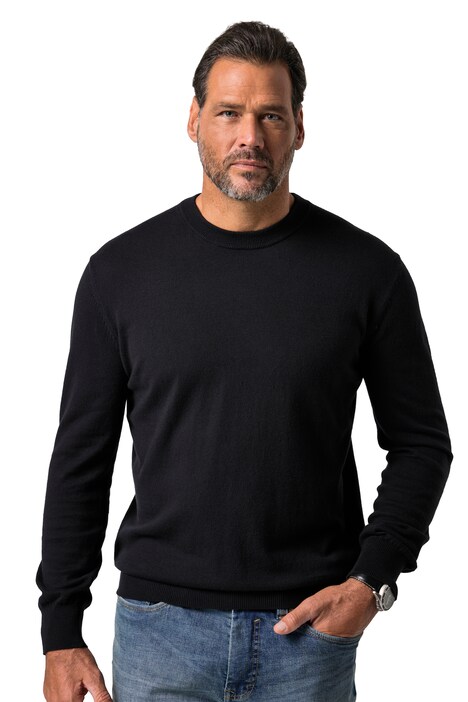 Kašmírový pulovr, nadčasový střih, směs kašmíru, do vel. 7XL