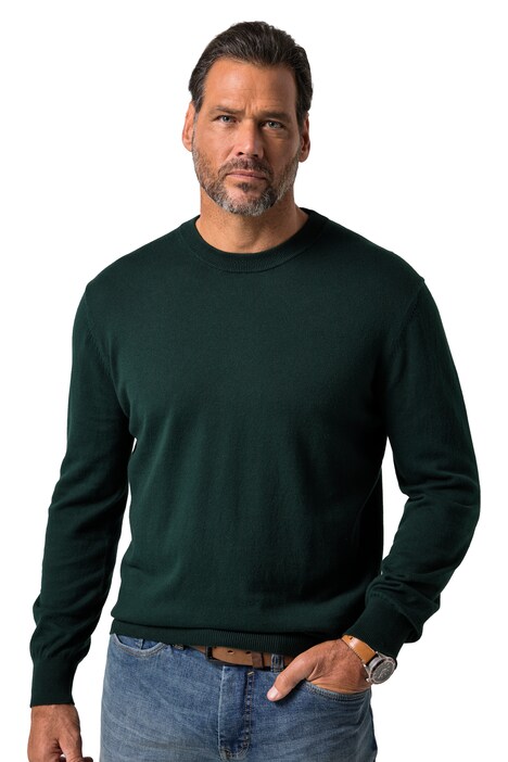 Kašmírový pulovr, nadčasový střih, směs kašmíru, do vel. 7XL