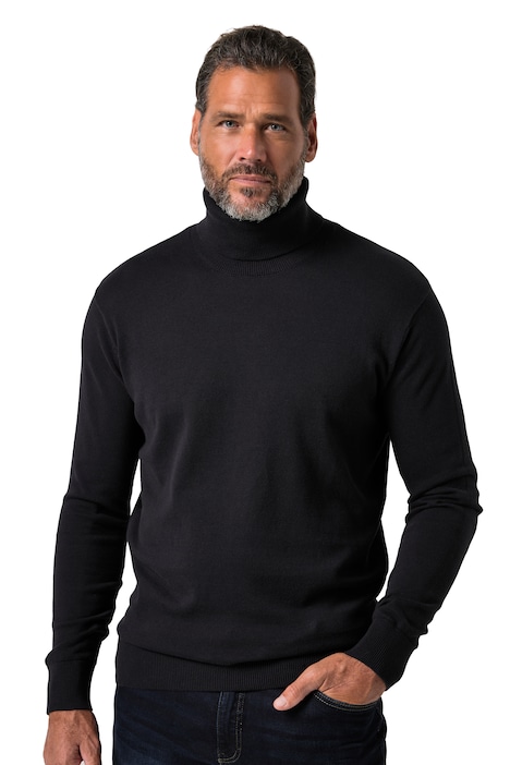 Svetr s rolákem, jemný bavlněný úplet, velikosti až 7 XL