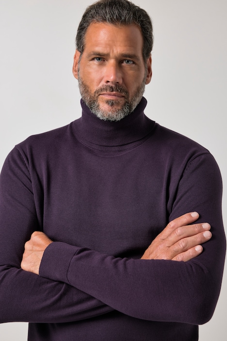 Rollkragen-Pullover, Baumwoll-Feinstrick, bis 7 XL