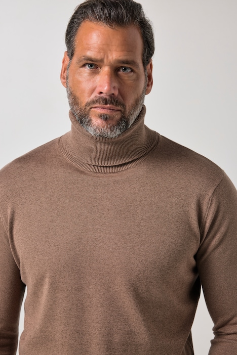 Rollkragen-Pullover, Baumwoll-Feinstrick, bis 7 XL