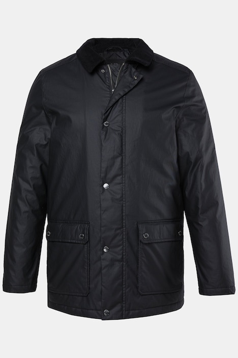 Jacke, Wachsoptik, beschichtet, Cordkragen, 2-Wege-Taschen, bis 8 XL