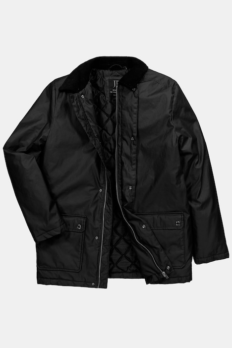 Jacke, Wachsoptik, beschichtet, Cordkragen, 2-Wege-Taschen, bis 8 XL