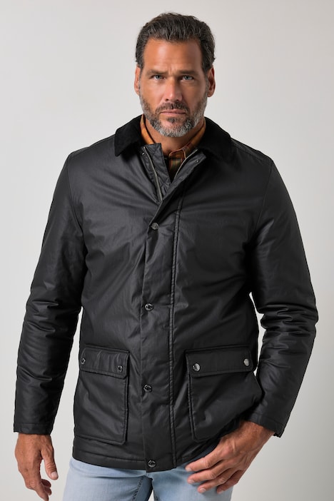 Jacke, Wachsoptik, beschichtet, Cordkragen, 2-Wege-Taschen, bis 8 XL