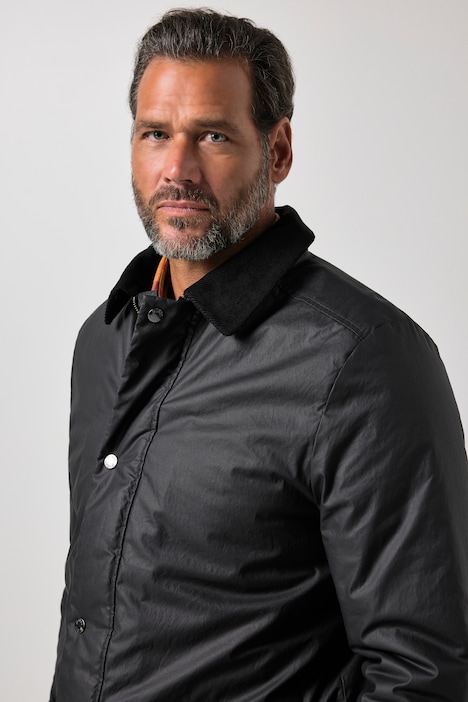 Jacke, Wachsoptik, beschichtet, Cordkragen, 2-Wege-Taschen, bis 8 XL