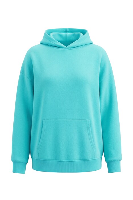 Mikina s kapucí, volný střih, výšivka/nápis na zádech