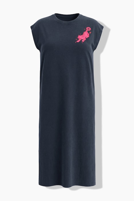 Midi-Jerseykleid, straight oversized, Acid Wash, Print