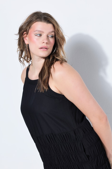 Midikleid, ärmelloser A-Shape, gesmokte Büste