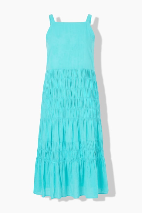 Midikleid, ärmelloser A-Shape, gesmokte Büste