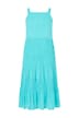Midi šaty, áčkový střih bez rukávů, elasticky nařasený živůtek