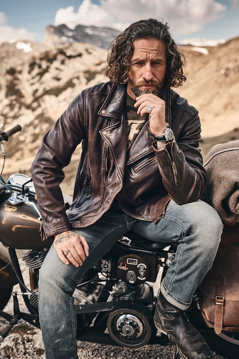 Biker jacket, leather, premium lamb nappa