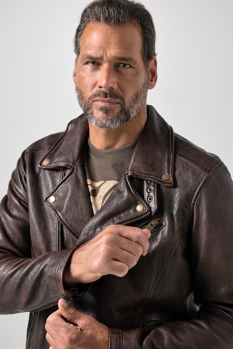 Biker jacket, leather, premium lamb nappa