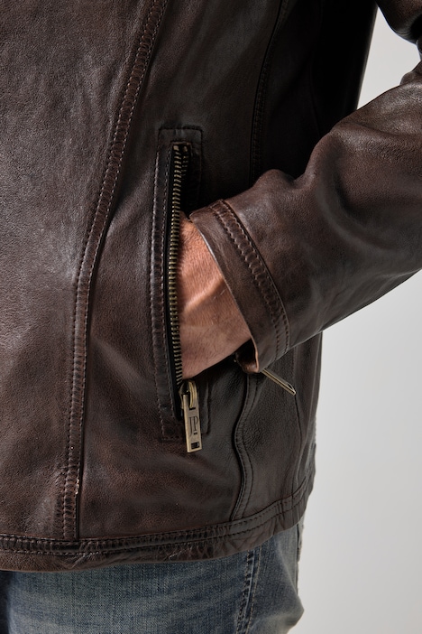Biker jacket, leather, premium lamb nappa