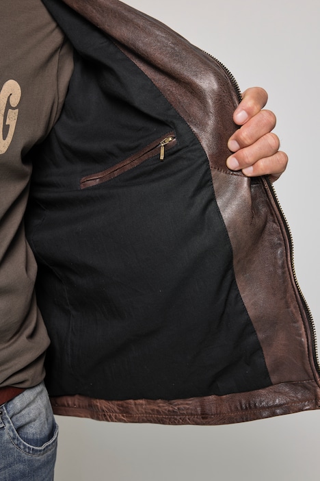 Biker jacket, leather, premium lamb nappa