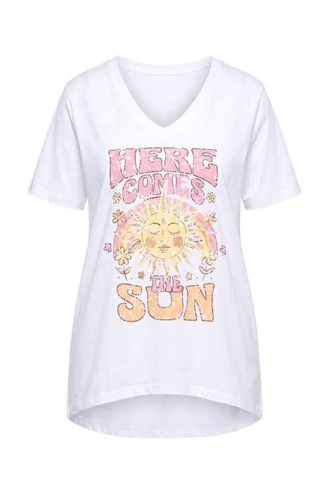 Tričko, áčkový střih, motiv slunce, krátké rukávy