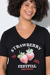 T-Shirt, Comfort Fit, Erdbeeren-Motiv, Halbarm