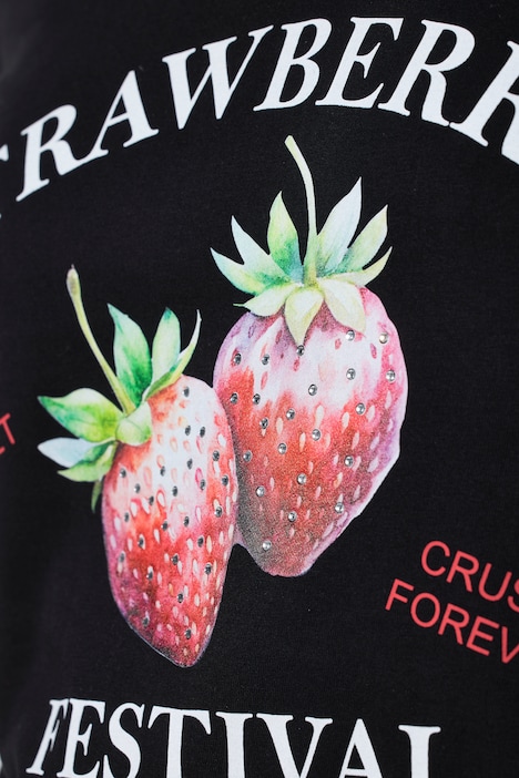 T-Shirt, Comfort Fit, Erdbeeren-Motiv, Halbarm