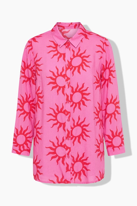 Sun Print V-Neck Blouse
