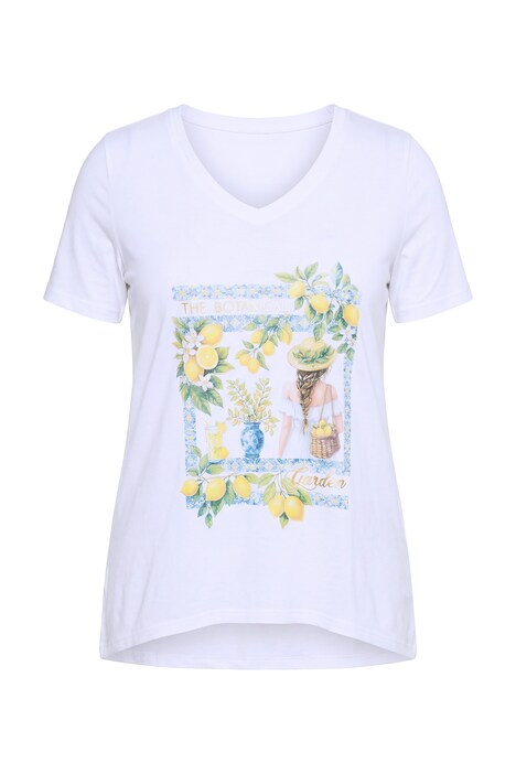 Tričko, áčkový střih, motiv s citrony, krátké rukávy