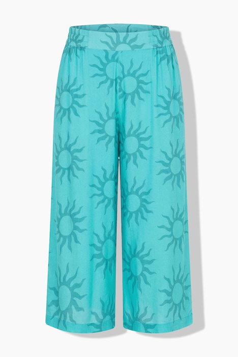Culotte, very Wide Legs, High Waist Shape, Sun-Print