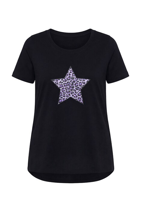Tričko, áčkový střih, leopardí hvězda, krátké rukávy