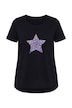 Tričko, áčkový střih, leopardí hvězda, krátké rukávy