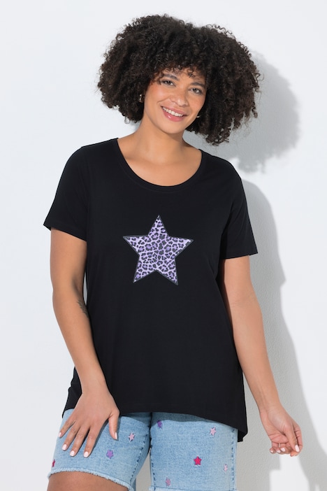 Leopard Print Star Graphic Tunic Tee