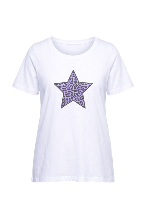 Tričko, áčkový střih, leopardí hvězda, krátké rukávy