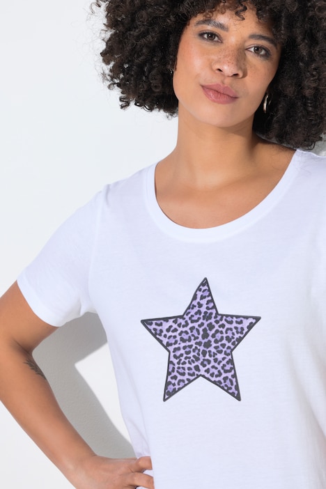 Leopard Print Star Graphic Tunic Tee