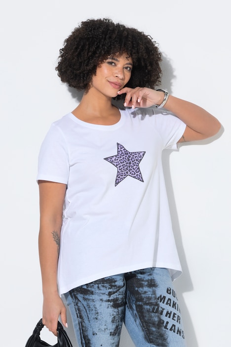 Leopard Print Star Graphic Tunic Tee