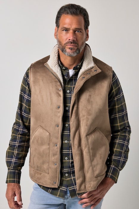 Vest, velour, teddyfor, op til 8XL