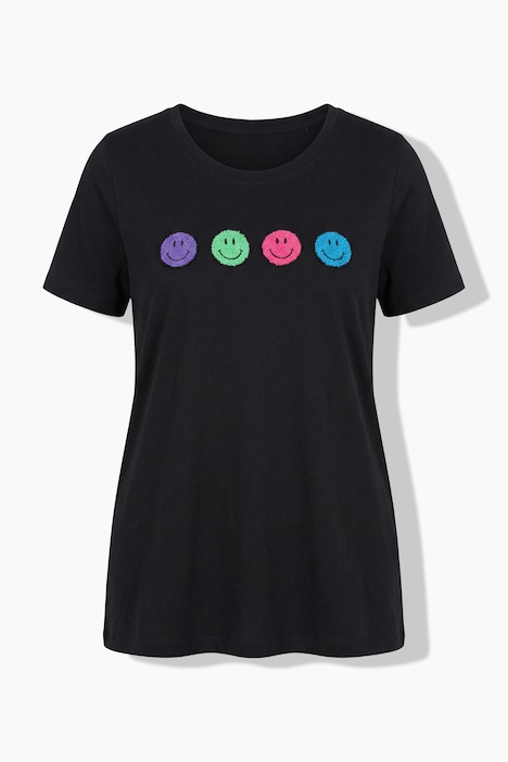 T-Shirt, Comfort Fit, Frottee-Smileys, Halbarm