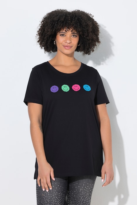 T-Shirt, Comfort Fit, Frottee-Smileys, Halbarm