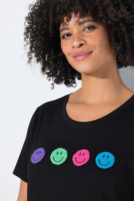 T-Shirt, Comfort Fit, Frottee-Smileys, Halbarm