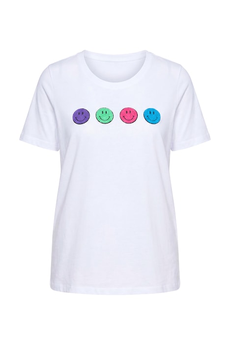 Tričko, komfortní střih, froté smajlíky, krátké rukávy