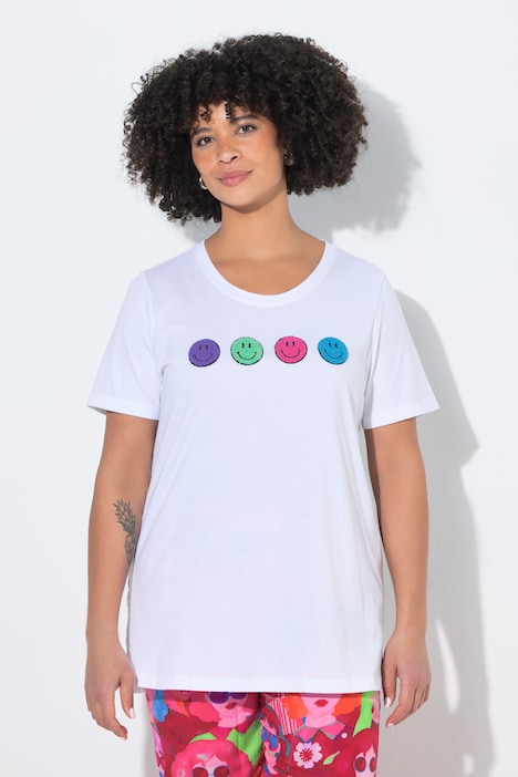 T-Shirt, Comfort Fit, Frottee-Smileys, Halbarm
