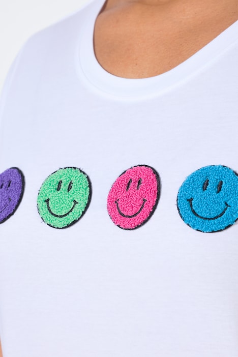 T-Shirt, Comfort Fit, Frottee-Smileys, Halbarm