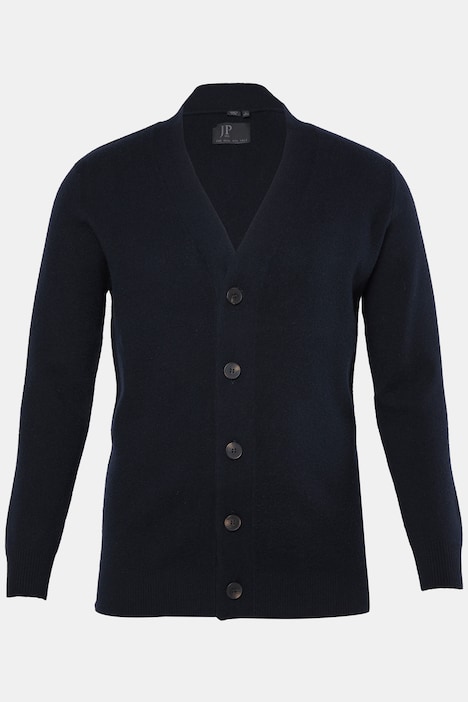 Cardigan, strik i uldblanding, V-udskæring, op til 7 XL